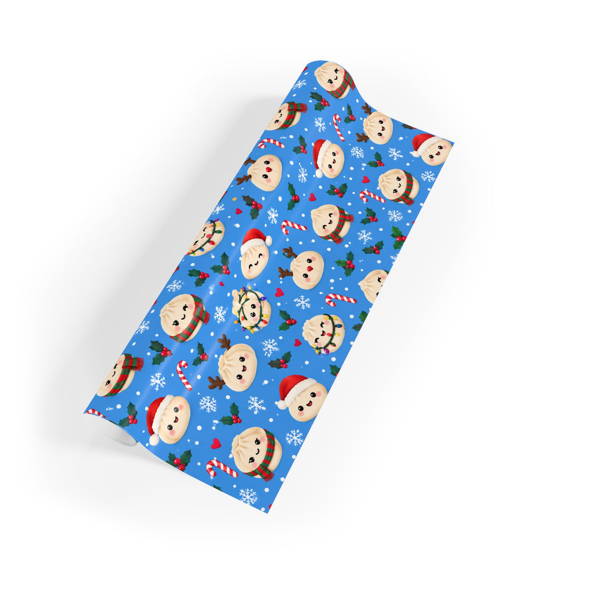 Blue Dumpling Squishy Christmas Wrapping Paper Roll