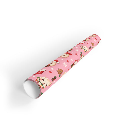 Pink Christmas Dumpling Squishy Pattern Gift Wrap Roll