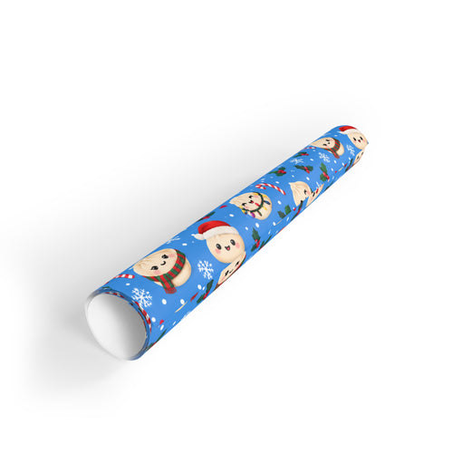 Blue Dumpling Squishy Christmas Wrapping Paper Roll
