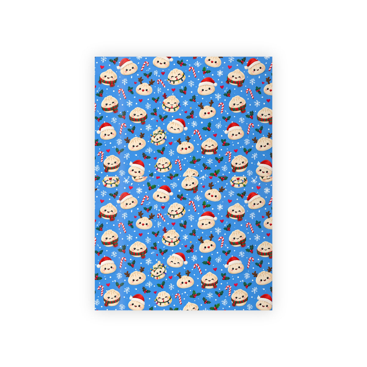 Blue Dumpling Squishy Christmas Wrapping Paper Roll